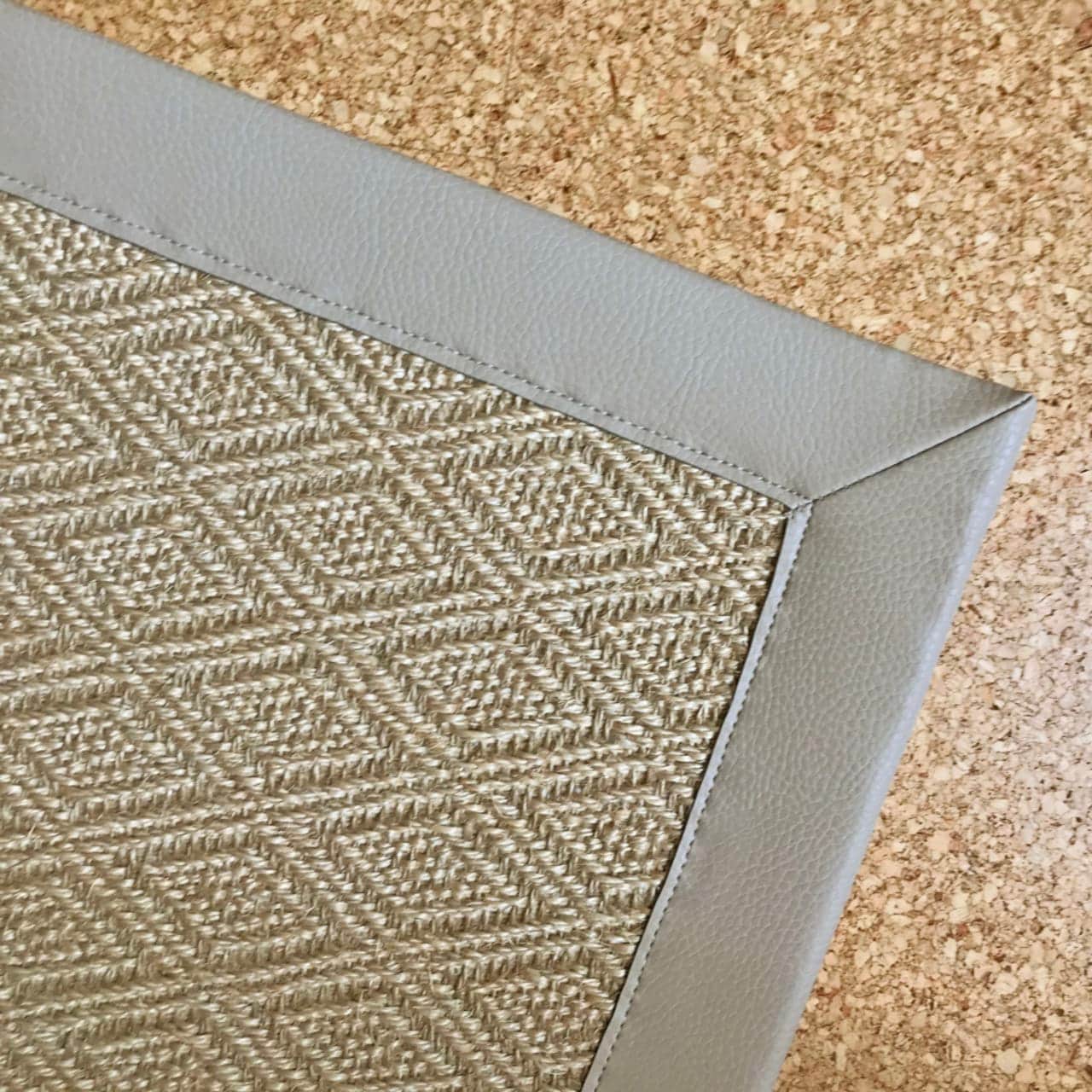 Salt Spring Tan with Faux Leather Divine border & mitered corner